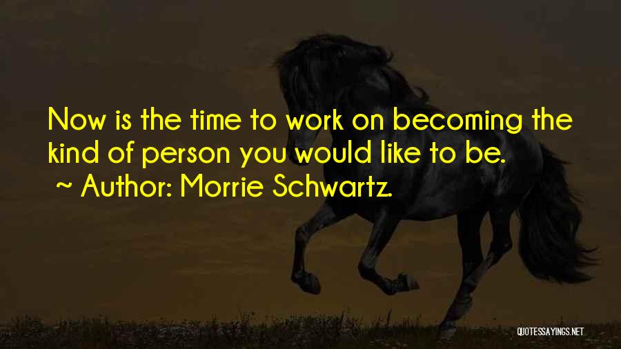Becoming The Person You Want To Be Quotes By Morrie Schwartz.