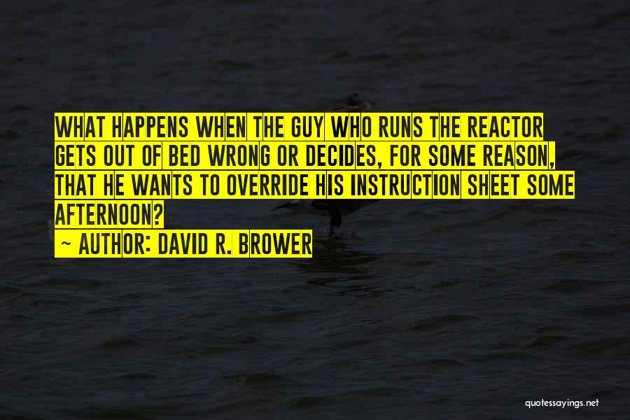 Bed Sheet Quotes By David R. Brower