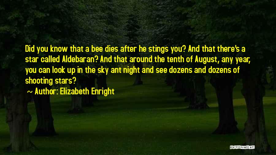Bee Stings Quotes By Elizabeth Enright