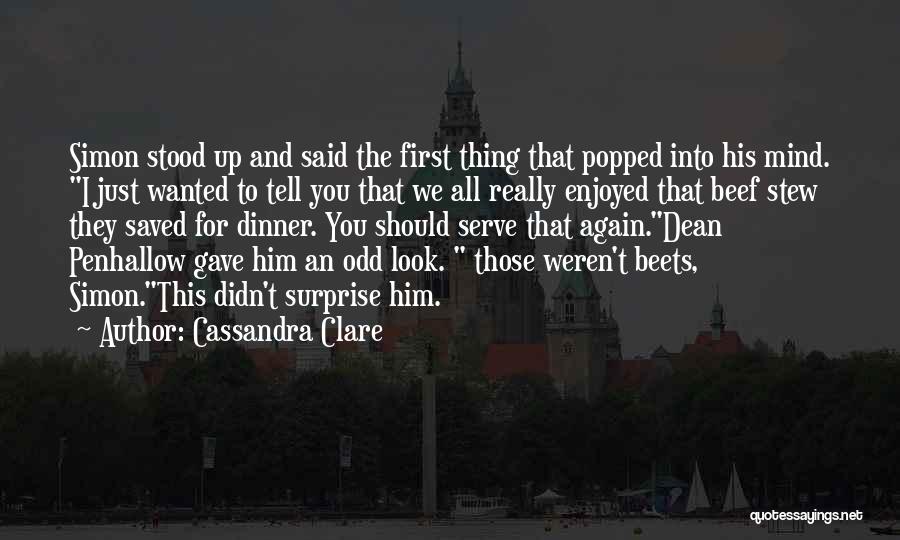 Beef Stew Quotes By Cassandra Clare
