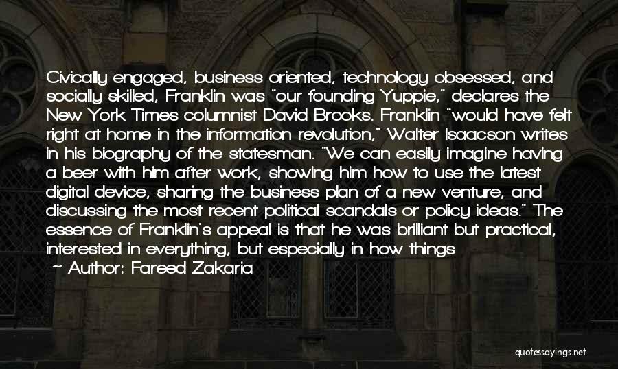 Beer Benjamin Franklin Quotes By Fareed Zakaria