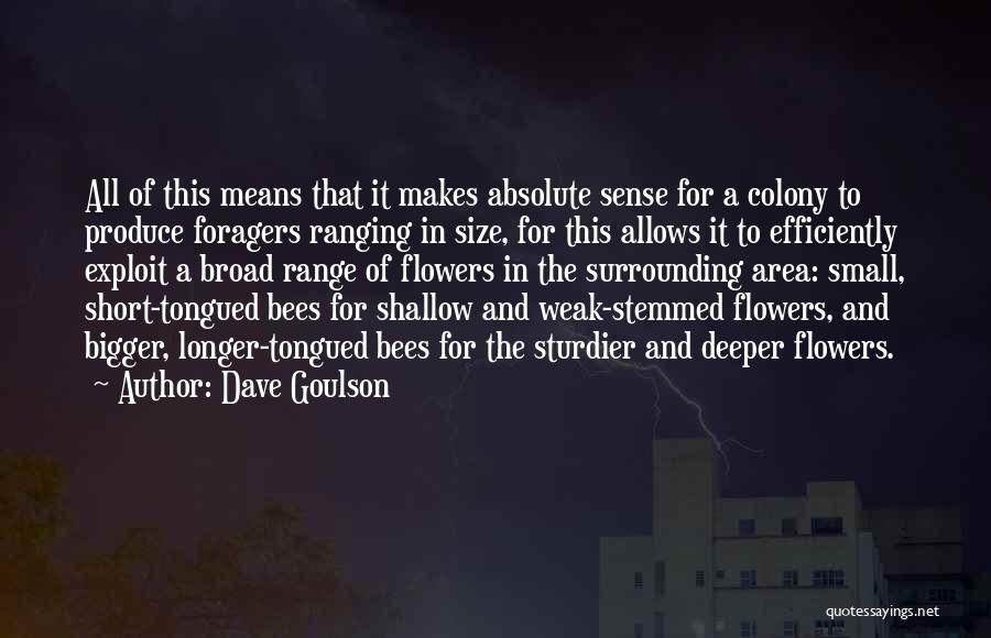 Bees And Flowers Quotes By Dave Goulson