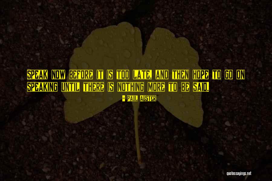 Before It Is Too Late Quotes By Paul Auster Before It Is Too Late Quotes By Paul Auster