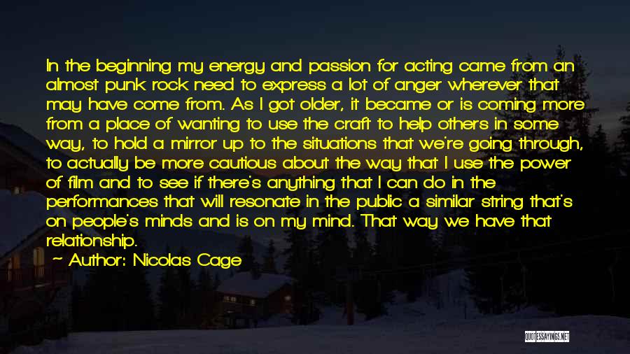 Beginning Relationship Quotes By Nicolas Cage