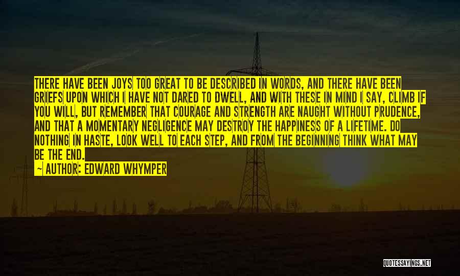 Beginning With The End In Mind Quotes By Edward Whymper