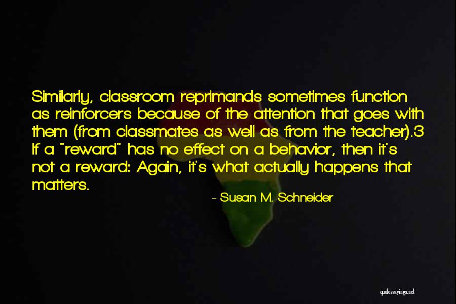 Behavior In The Classroom Quotes By Susan M. Schneider