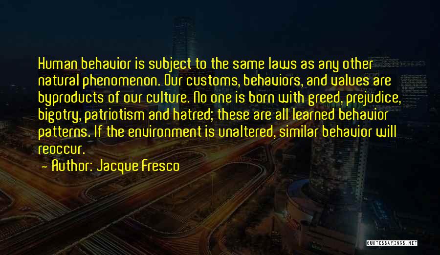 Behavior Patterns Quotes By Jacque Fresco