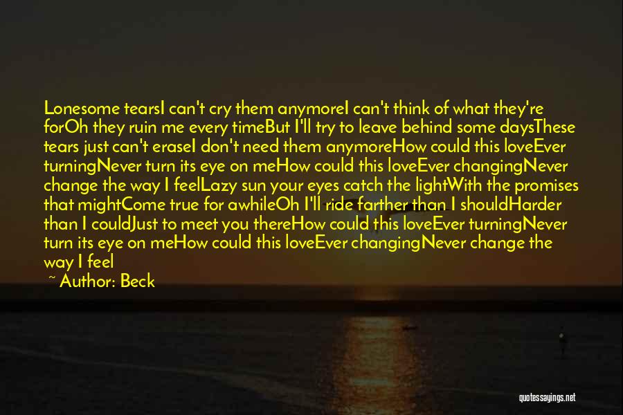 Behind These Tears Quotes By Beck