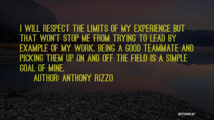 Being A Good Example Quotes By Anthony Rizzo