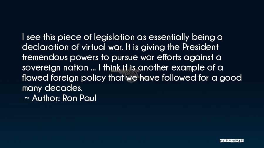 Being A Good Example Quotes By Ron Paul