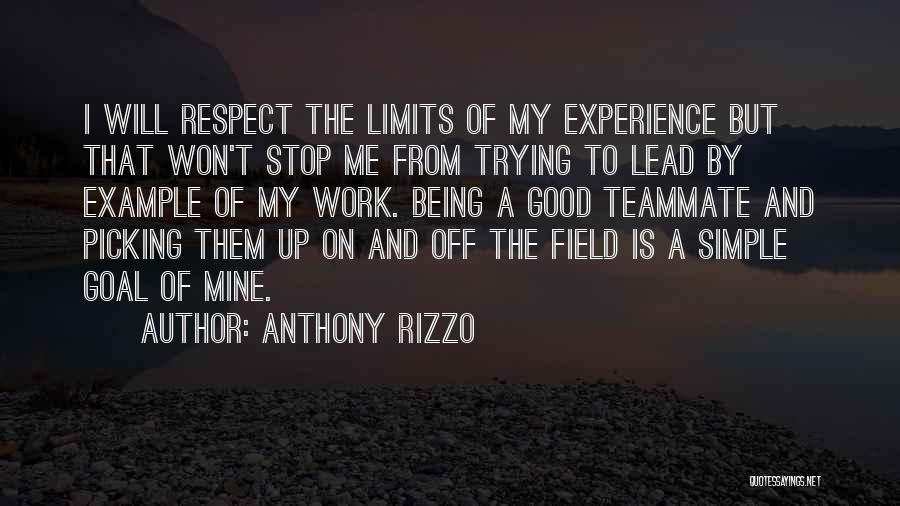 Being A Good Example To Others Quotes By Anthony Rizzo