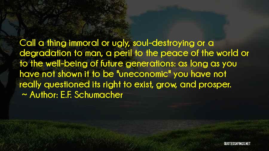 Being A Man's Peace Quotes By E.F. Schumacher
