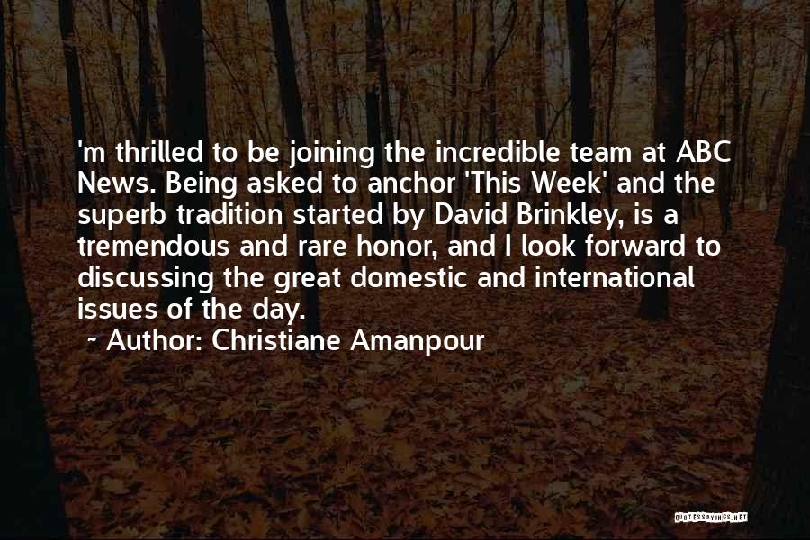 Being A Team Quotes By Christiane Amanpour