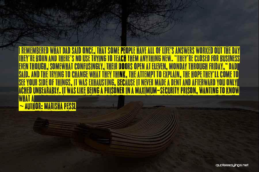 Being A Visitor Quotes By Marisha Pessl