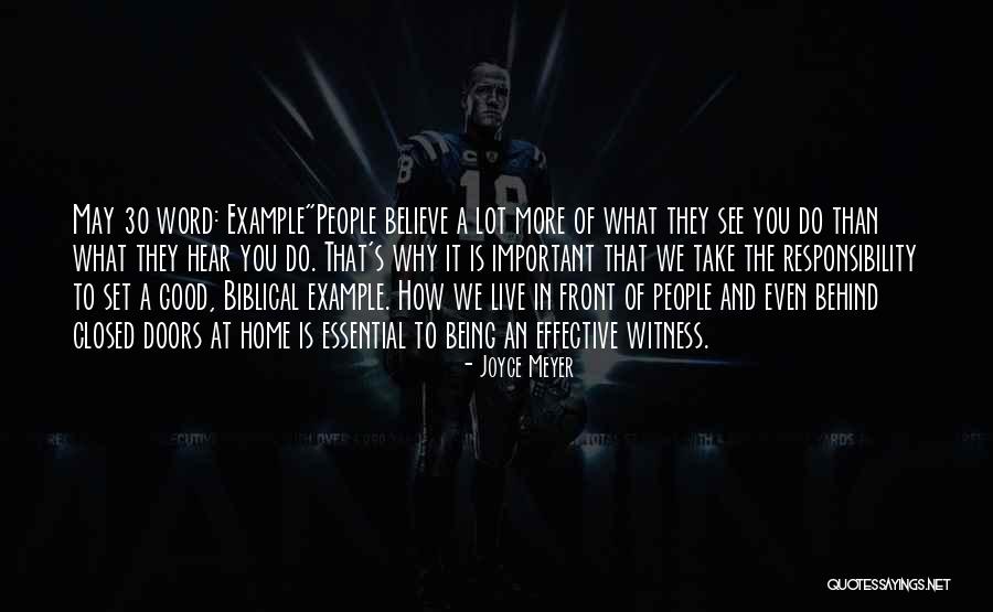 Being An Example Quotes By Joyce Meyer Being An Example Quotes By Joyce Meyer