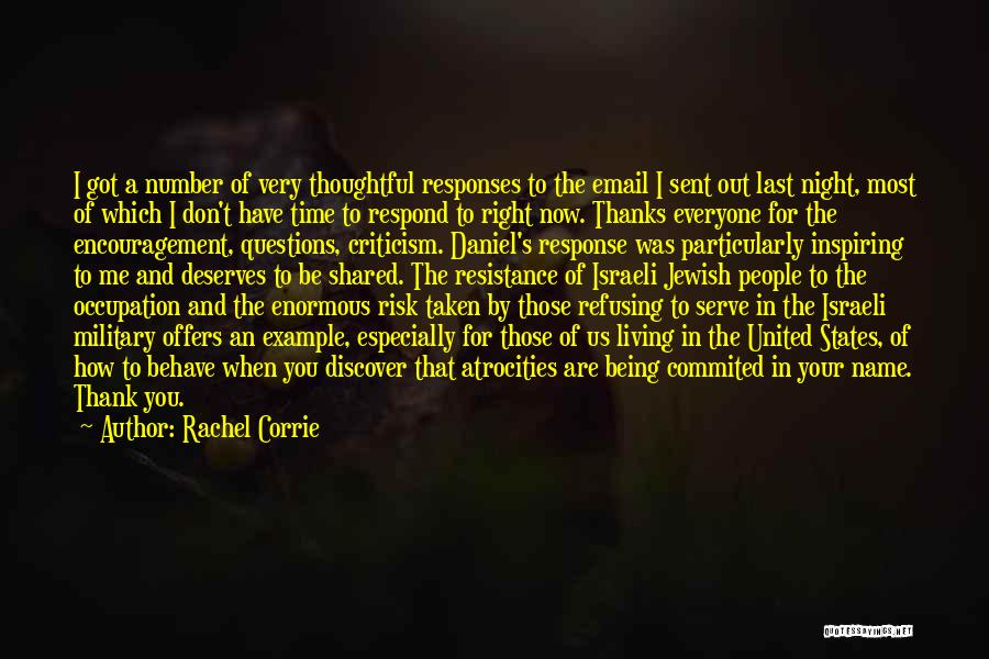Being An Example Quotes By Rachel Corrie