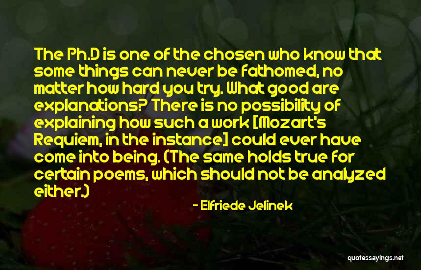 Being Analyzed Quotes By Elfriede Jelinek