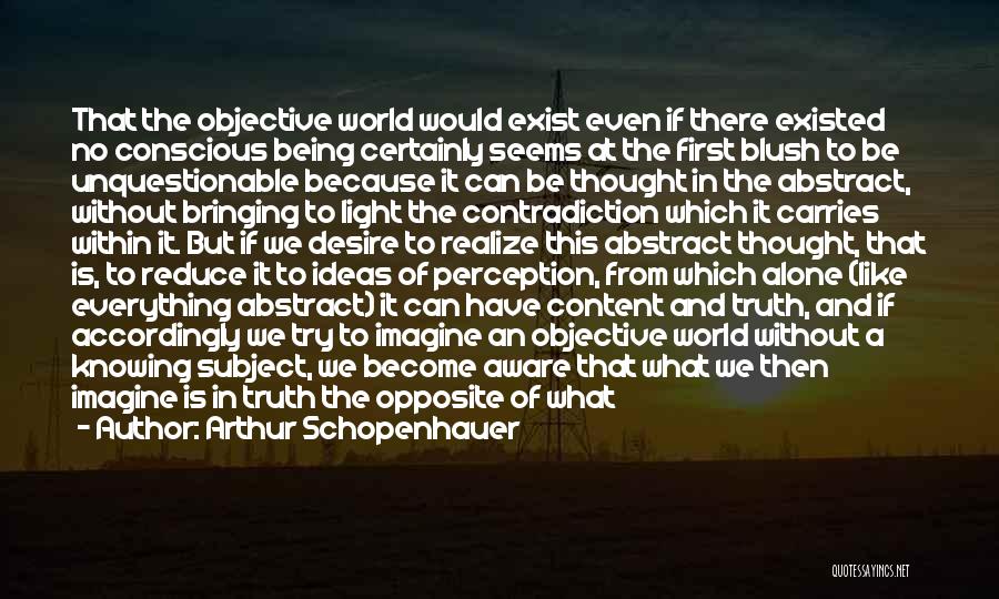 Being Aware Of The World Quotes By Arthur Schopenhauer