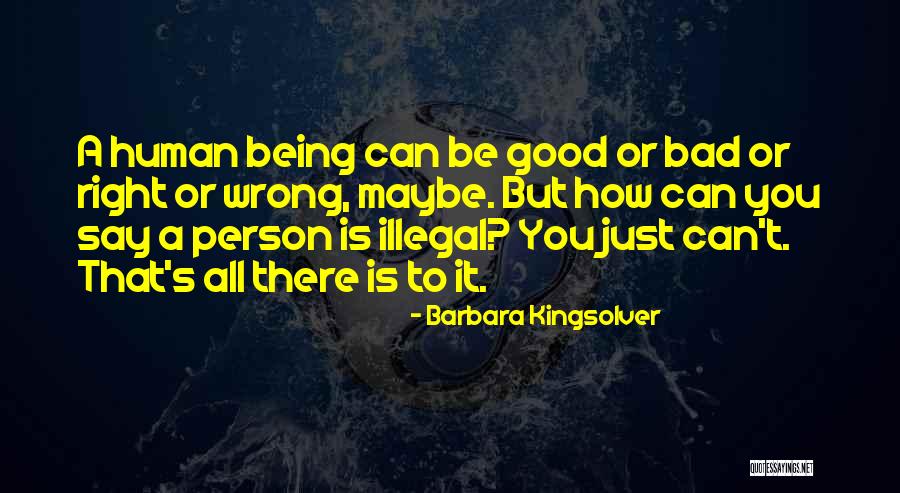 Being Bad Person Quotes By Barbara Kingsolver Being Bad Person Quotes By Barbara Kingsolver