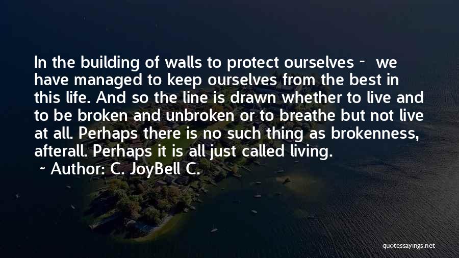 Being Brokenness Quotes By C. JoyBell C.