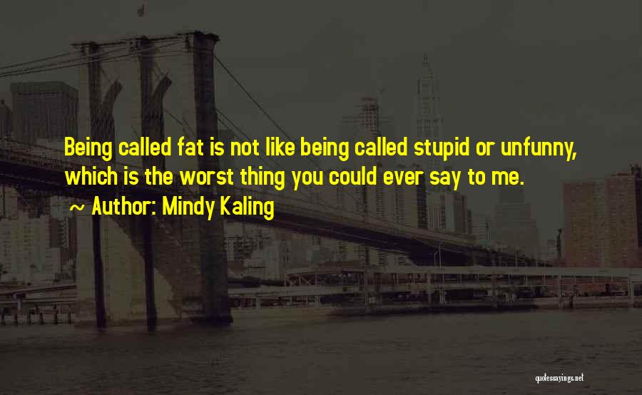 Being Called Stupid Quotes By Mindy Kaling