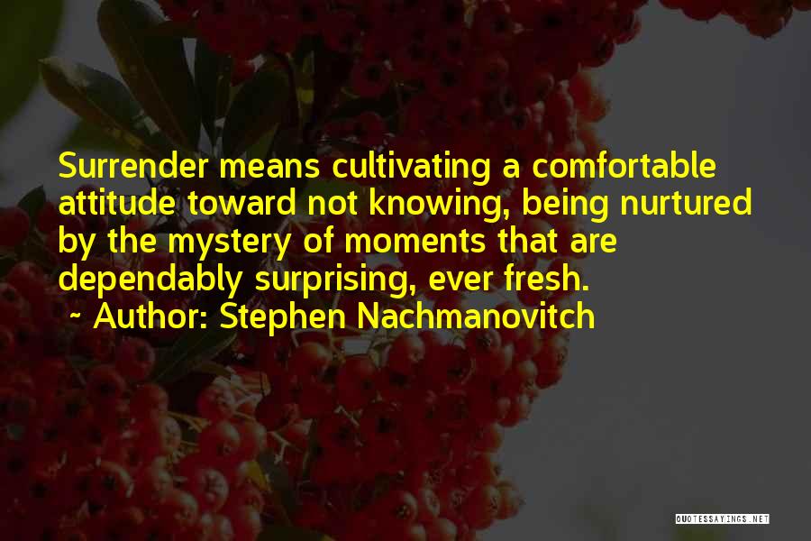 Being Comfortable With Him Quotes By Stephen Nachmanovitch