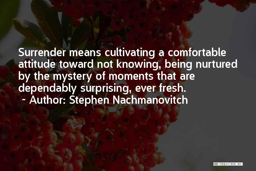 Being Comfortable With Who You Are Quotes By Stephen Nachmanovitch