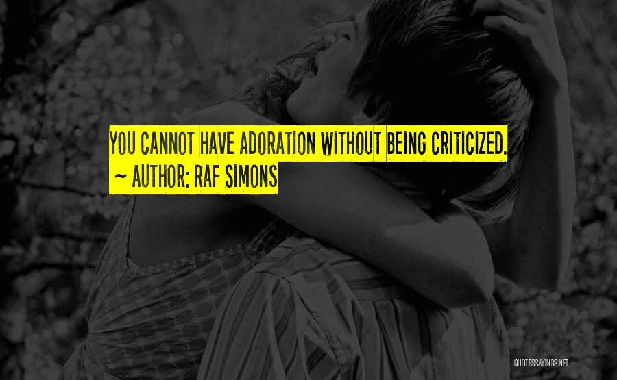 Being Criticized By Others Quotes By Raf Simons