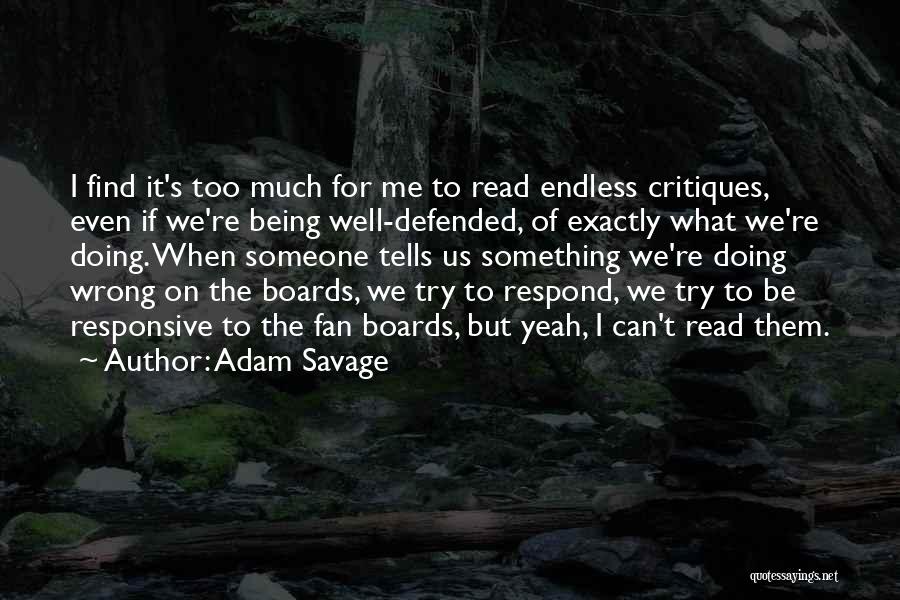 Being Defended Quotes By Adam Savage