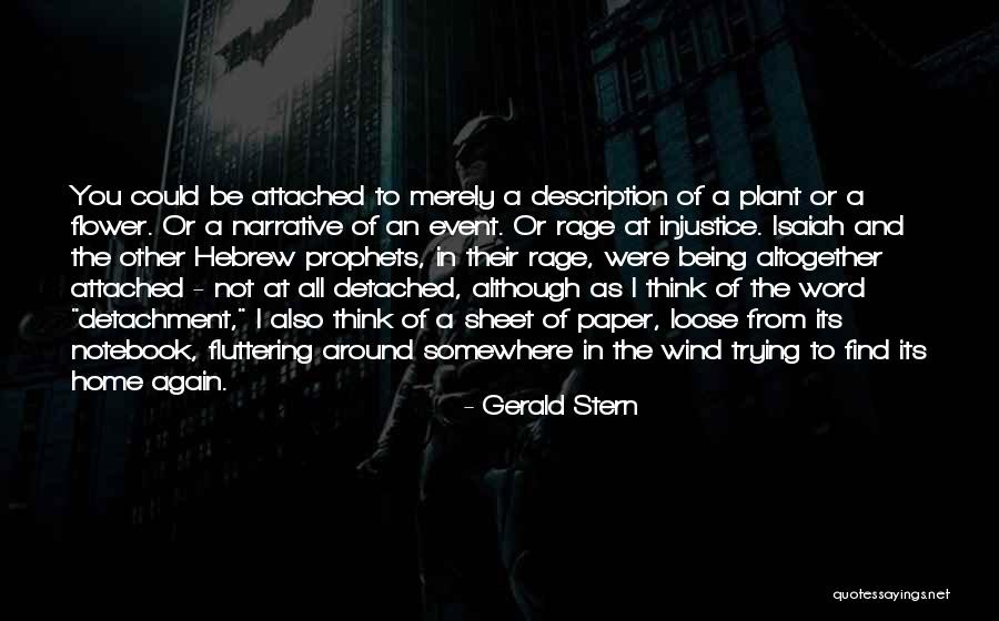 Being Detached Quotes By Gerald Stern