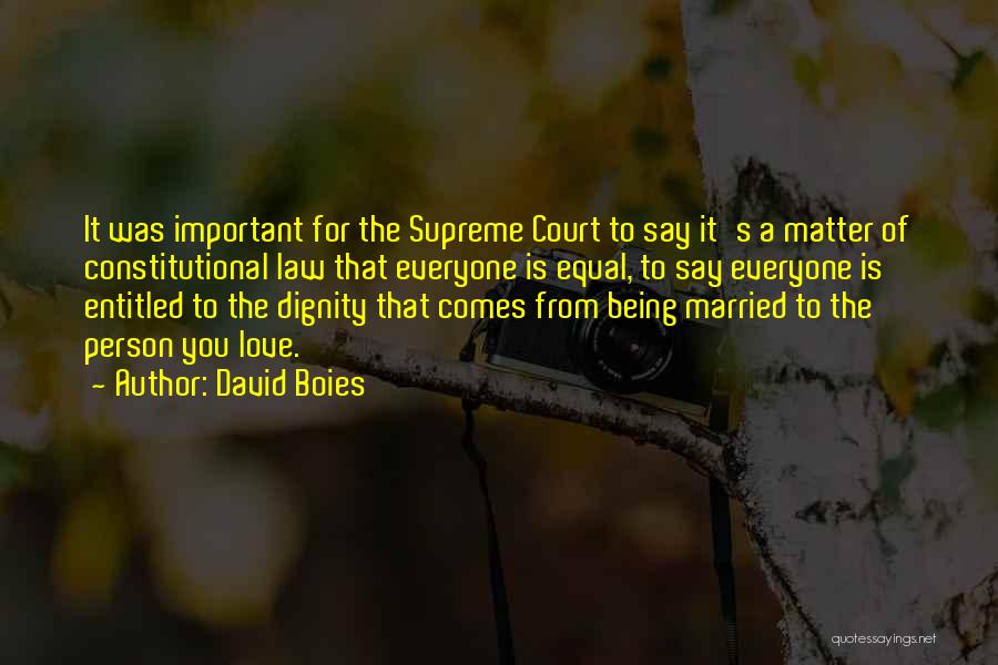 Being Entitled Quotes By David Boies