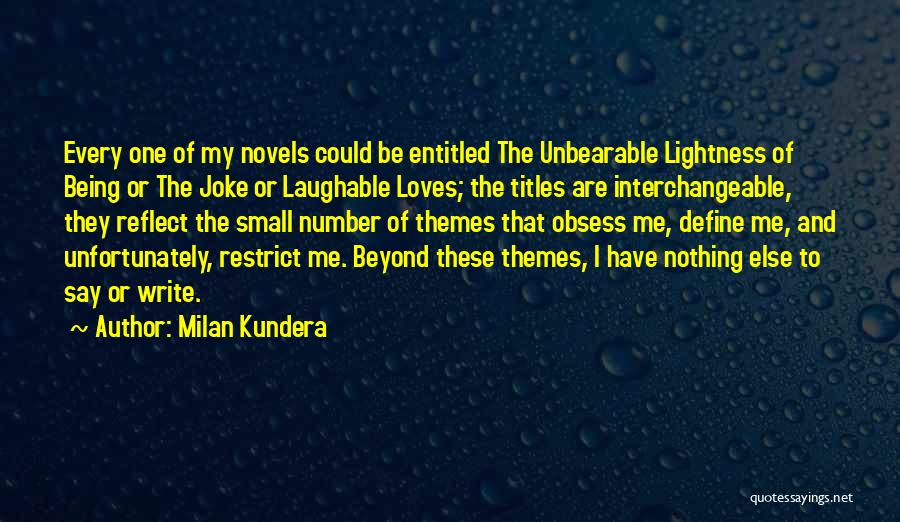 Being Entitled Quotes By Milan Kundera