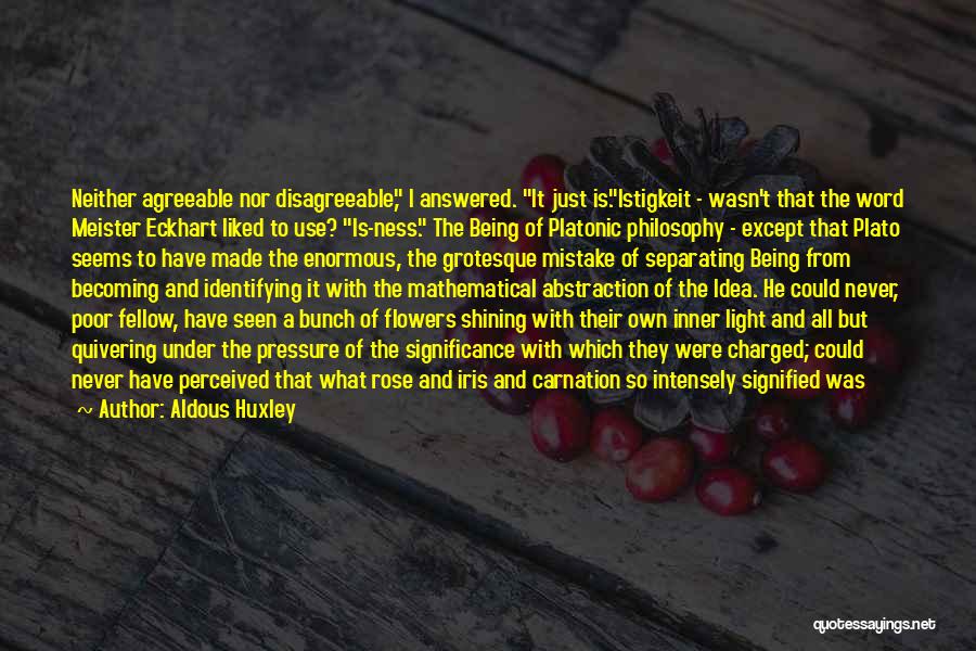 Being Flowers Quotes By Aldous Huxley