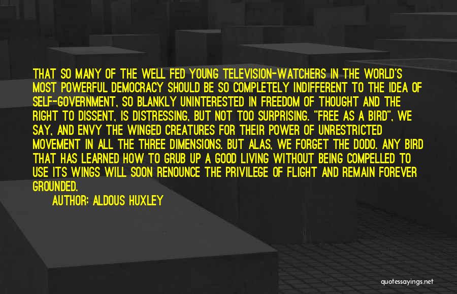 Being Free And Young Quotes By Aldous Huxley