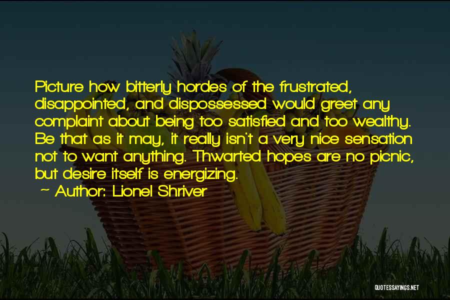 Being Frustrated Quotes By Lionel Shriver