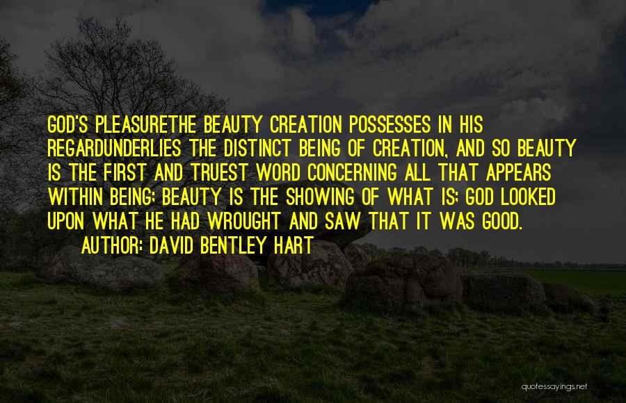 Being God's Creation Quotes By David Bentley Hart