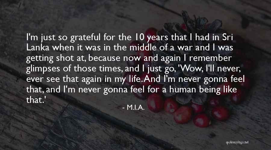 Being Grateful For The Life You Have Quotes By M.I.A.