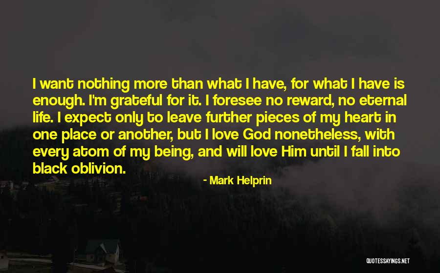 Being Grateful For The Life You Have Quotes By Mark Helprin