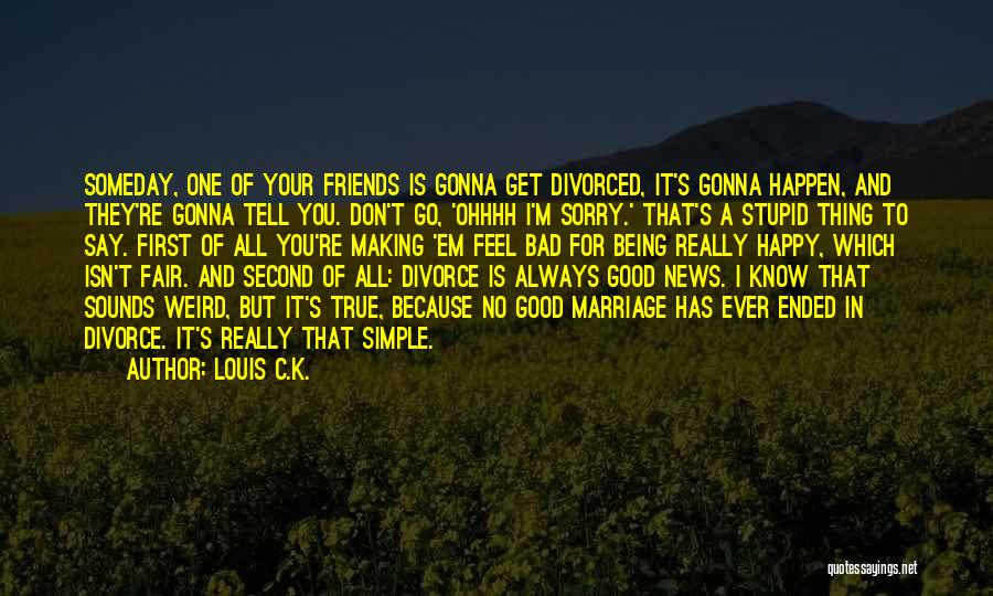 Being Happy Because Of Friends Quotes By Louis C.K.