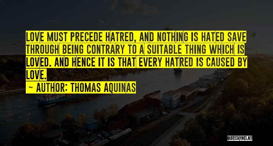 Being Hated By Someone You Love Quotes By Thomas Aquinas