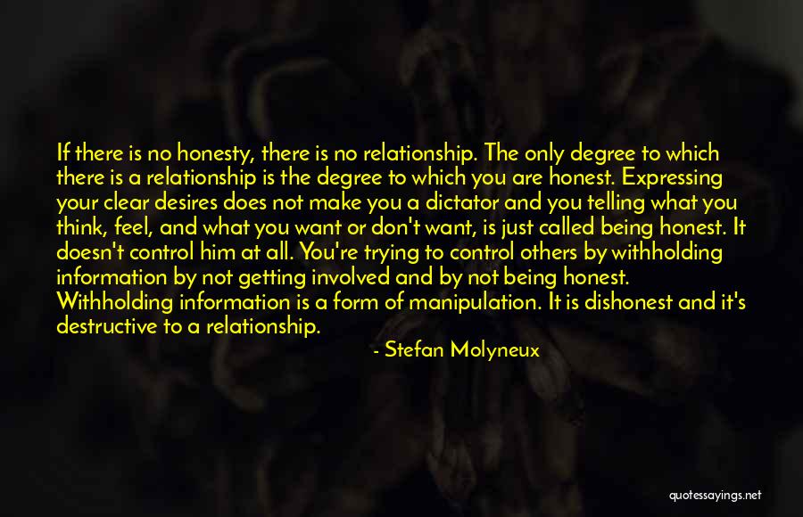 Being Honest In Relationships Quotes By Stefan Molyneux