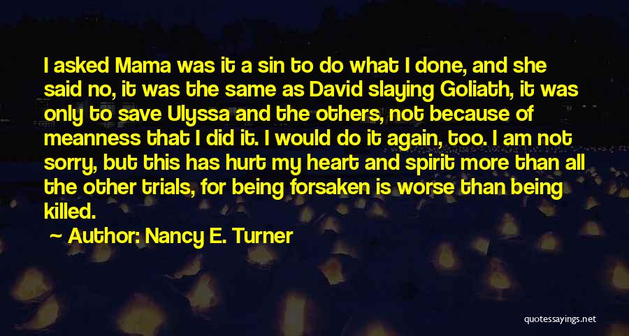 Being Hurt Again Quotes By Nancy E. Turner