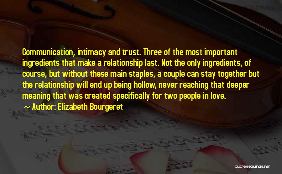 Being In A Relationship Without Trust Quotes By Elizabeth Bourgeret