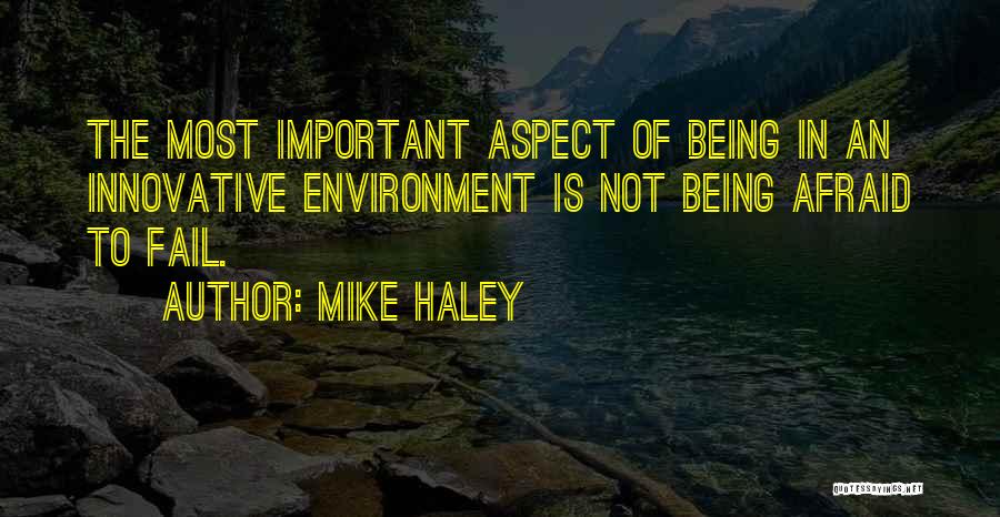 Being Innovative Quotes By Mike Haley