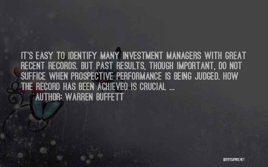 Being Judged By Your Past Quotes By Warren Buffett