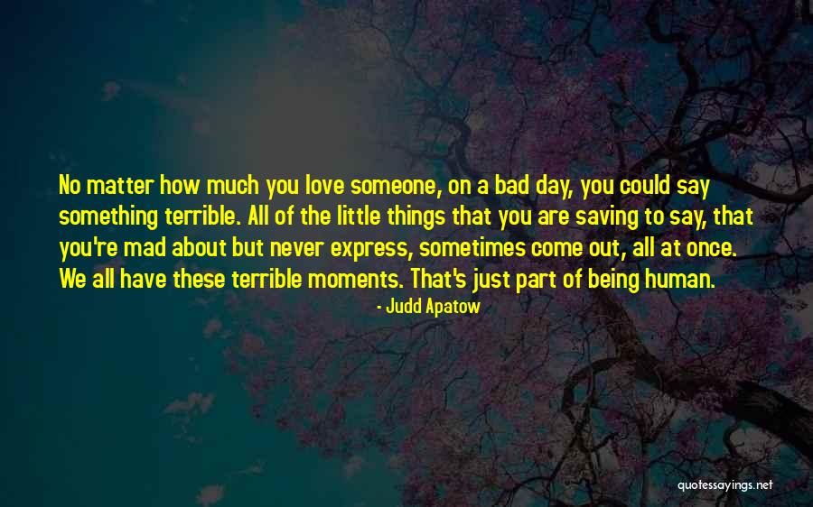 Being Mad At Someone You Love Quotes By Judd Apatow