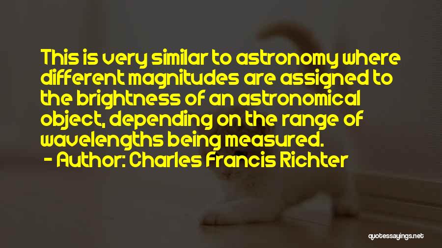 Being Measured Quotes By Charles Francis Richter