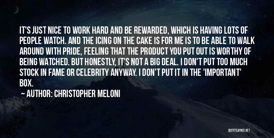 Being Nice At Work Quotes By Christopher Meloni