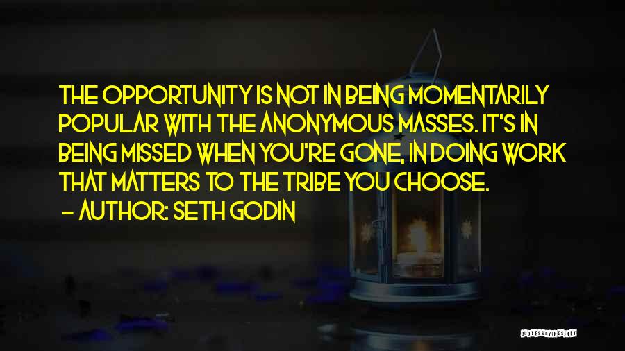 Being Not Popular Quotes By Seth Godin