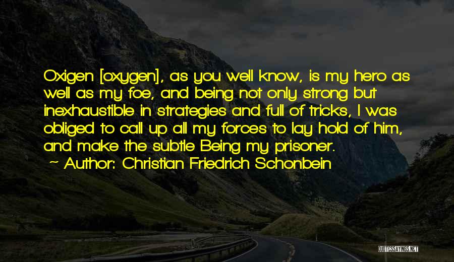 Being Prisoner Quotes By Christian Friedrich Schonbein